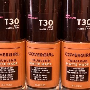 New Set of 3 Covergirl Trublend Matte Made Foundation Warm Honey T30 12 Hour